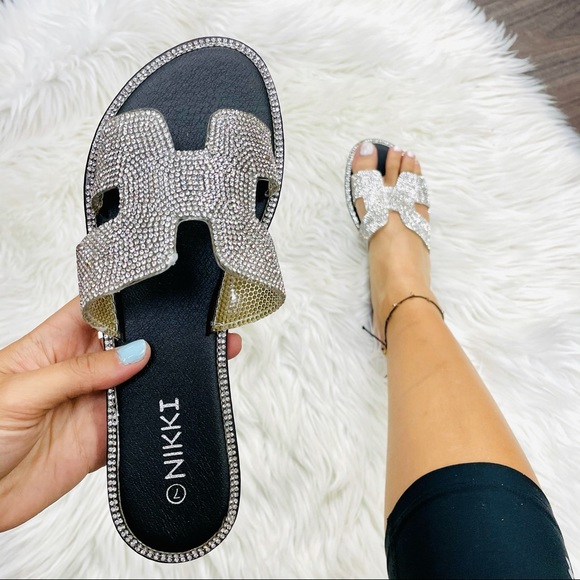 Black rhinestoned sandal - Picture 2 of 6